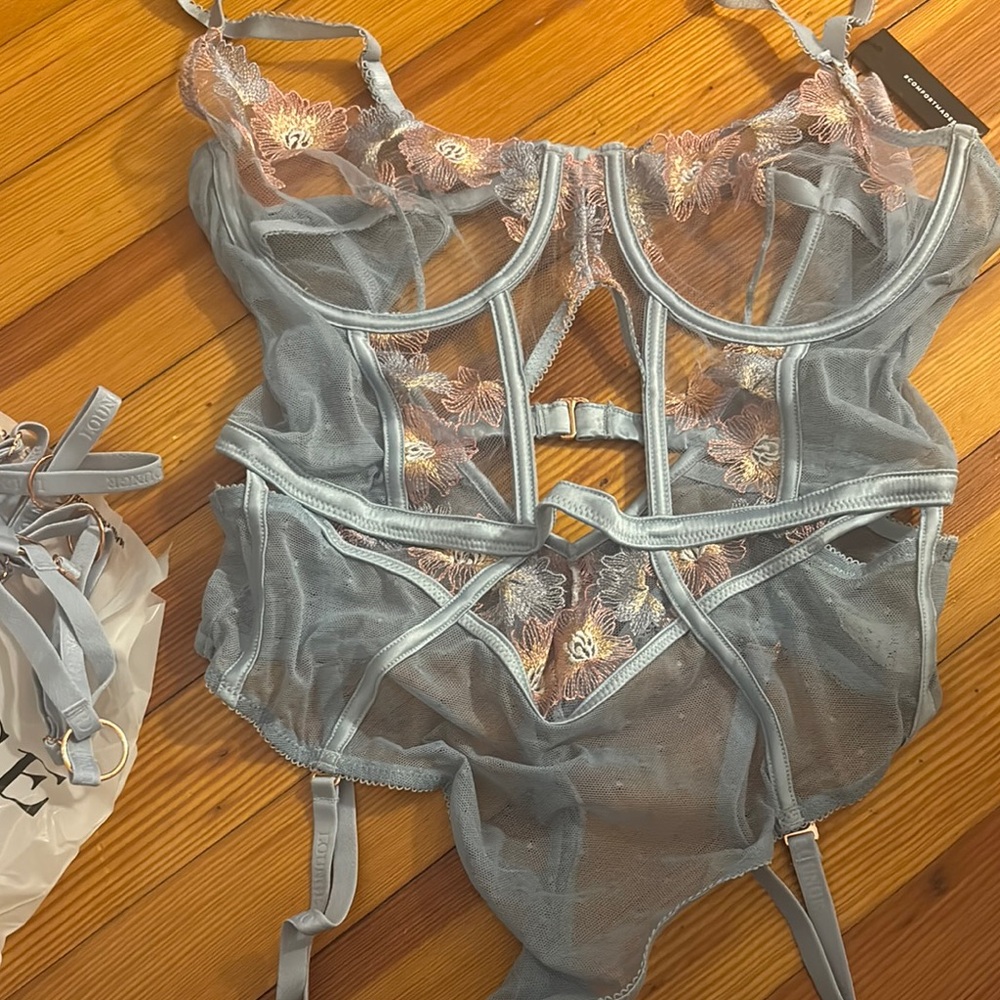 Thistle and Spire Blue Lace Bra Intimates